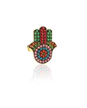 Hamsa Open Hand Sign Ring